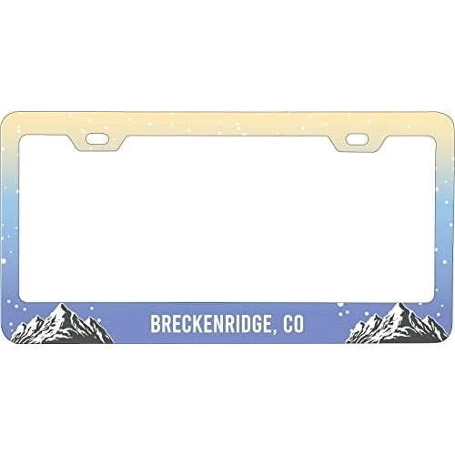 Breckenridge Colorado Ski Snowboard Winter Adventures Metal License Plate Frame Image 1