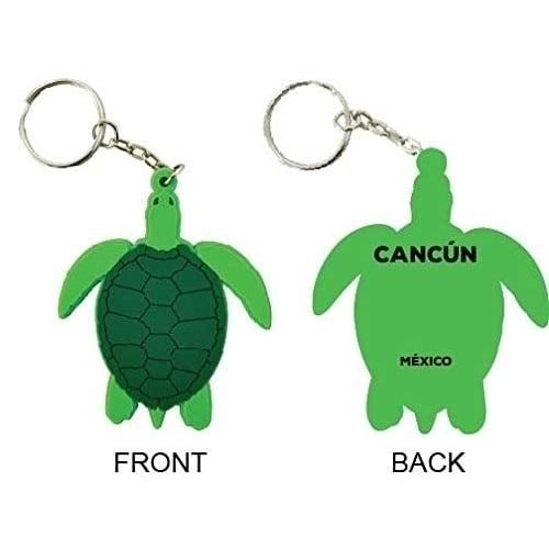 Canc n M xico Souvenir Green Turtle Keychain Image 1