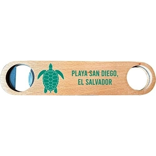 Playa San Diego, El Salvador, Wooden Bottle Opener turtle design Image 1