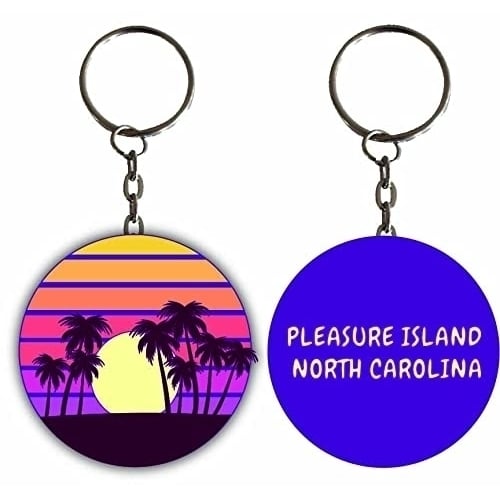 Playa San Diego El Salvador Sunset Palm Metal Keychain Image 1