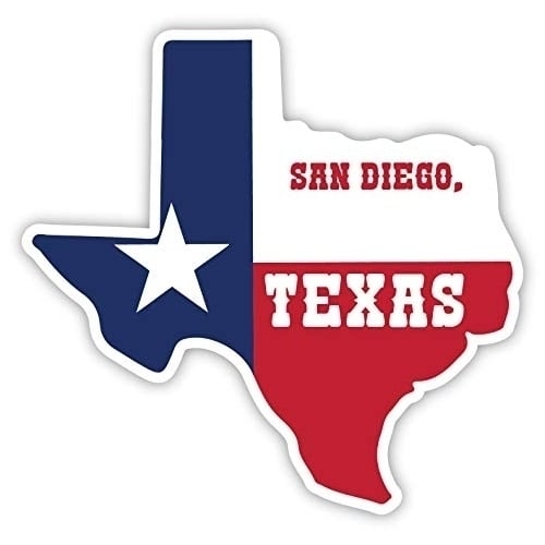 San Diego Texas 4 Inch State Shape Vinyl Decal Sticker Image 1