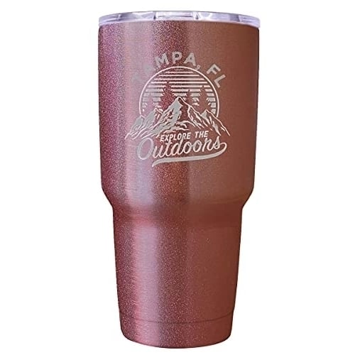 Tampa Florida Souvenir Laser Engraved 24 oz Insulated Stainless Steel Tumbler Rose Gold Image 1