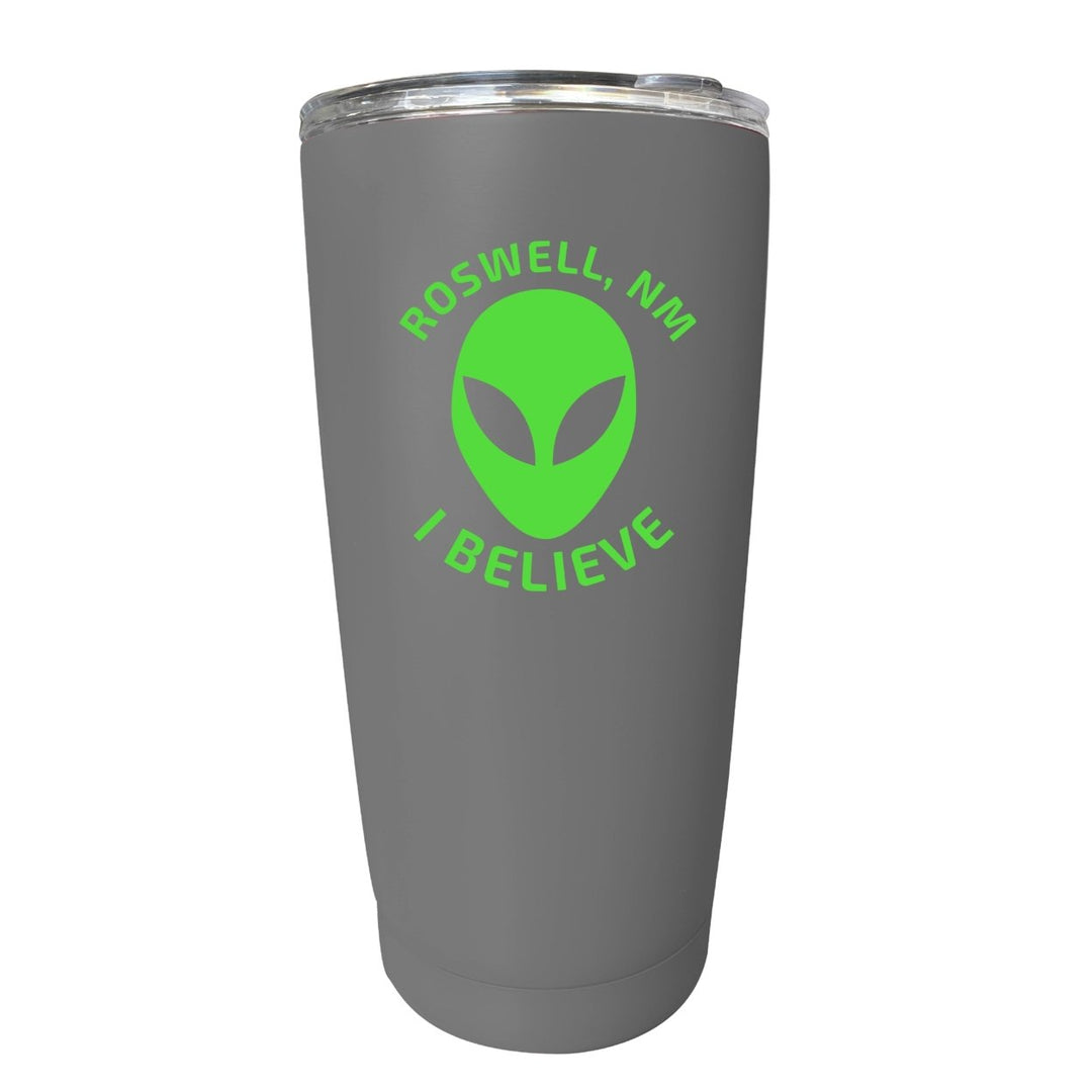 Roswell Mexico I Believe Alien Souvenir 16 oz Insulated Stainless Steel Tumbler Straight - Choose Your Color Image 1