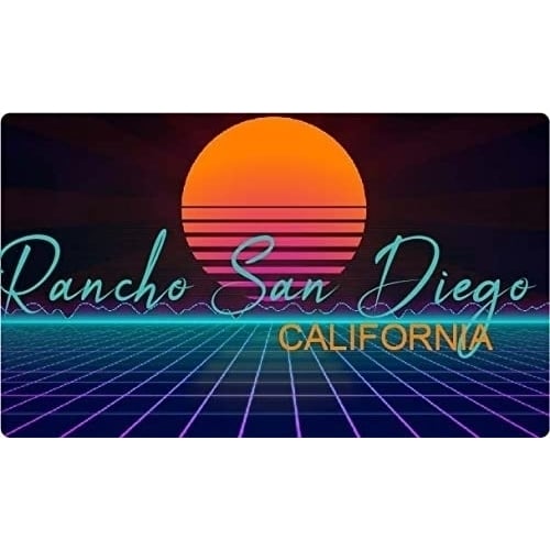 Rancho San Diego California 4 X 2.25-Inch Fridge Magnet Retro Neon Design Image 1