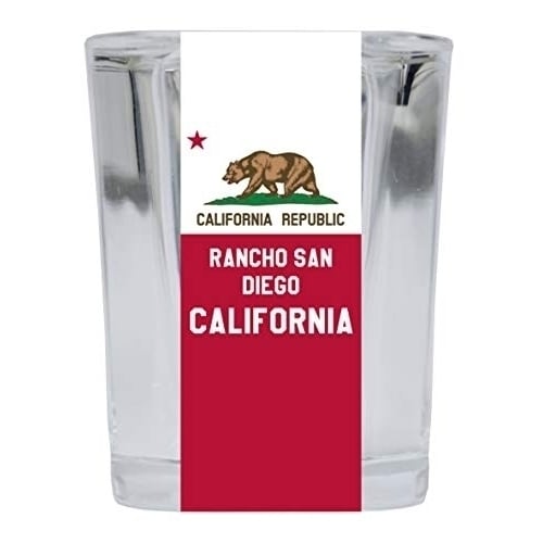 Rancho San Diego California Souvenir 2 Ounce Square Shot Glass Image 1