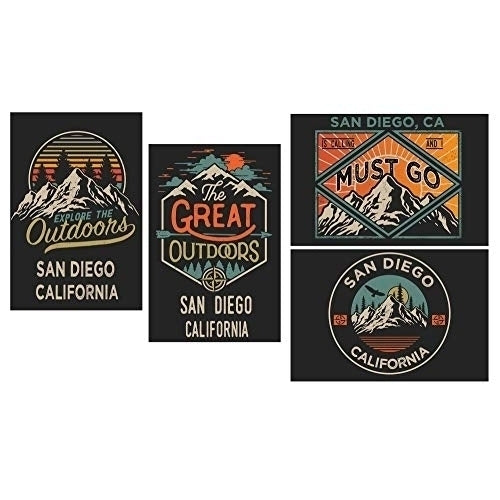 San Diego California Souvenir 2x3 Inch Fridge Magnet The Great Outdoors Design 4-Pack Image 1