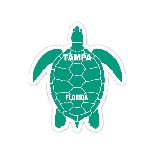 Tampa Florida 4" Green Turtle Shape Frifge Magnet Image 1