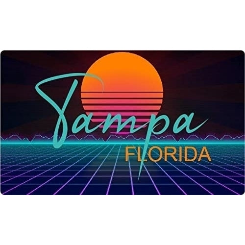 Tampa Florida 4 X 2.25-Inch Fridge Magnet Retro Neon Design Image 1