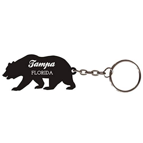 Tampa Florida Souvenir Metal Bear Keychain Image 1