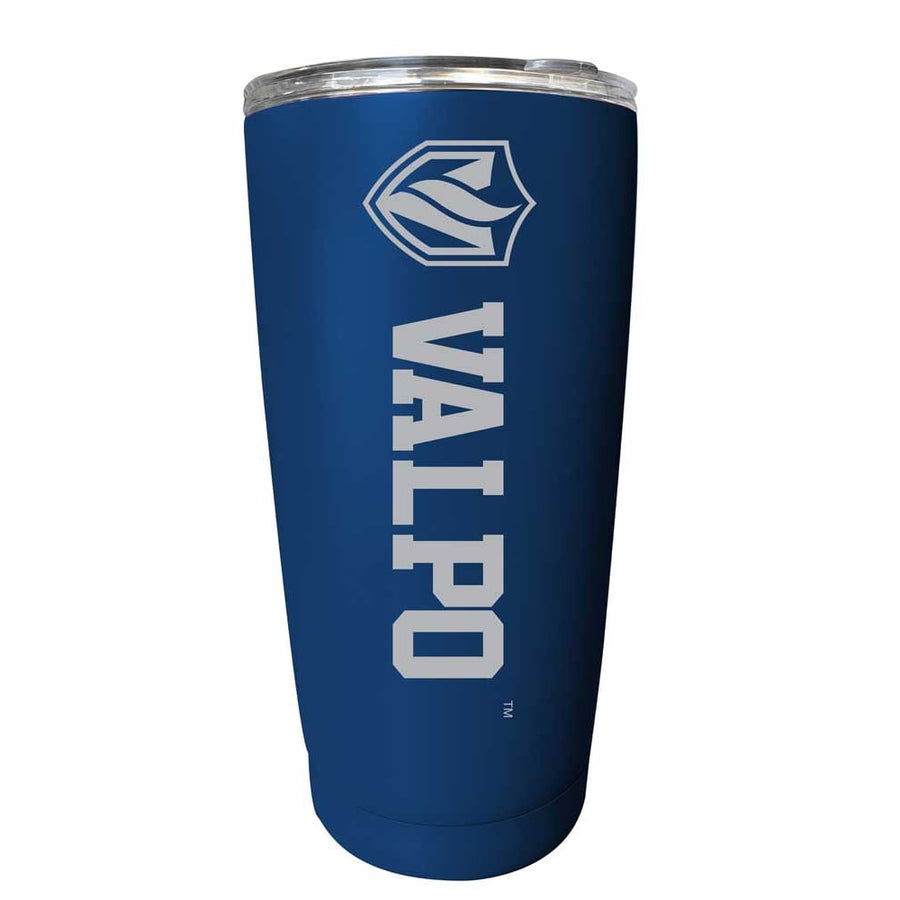 Valparaiso University NCAA Laser-Engraved Tumbler - 16oz Stainless Steel Insulated Mug Choose Your Color Image 1