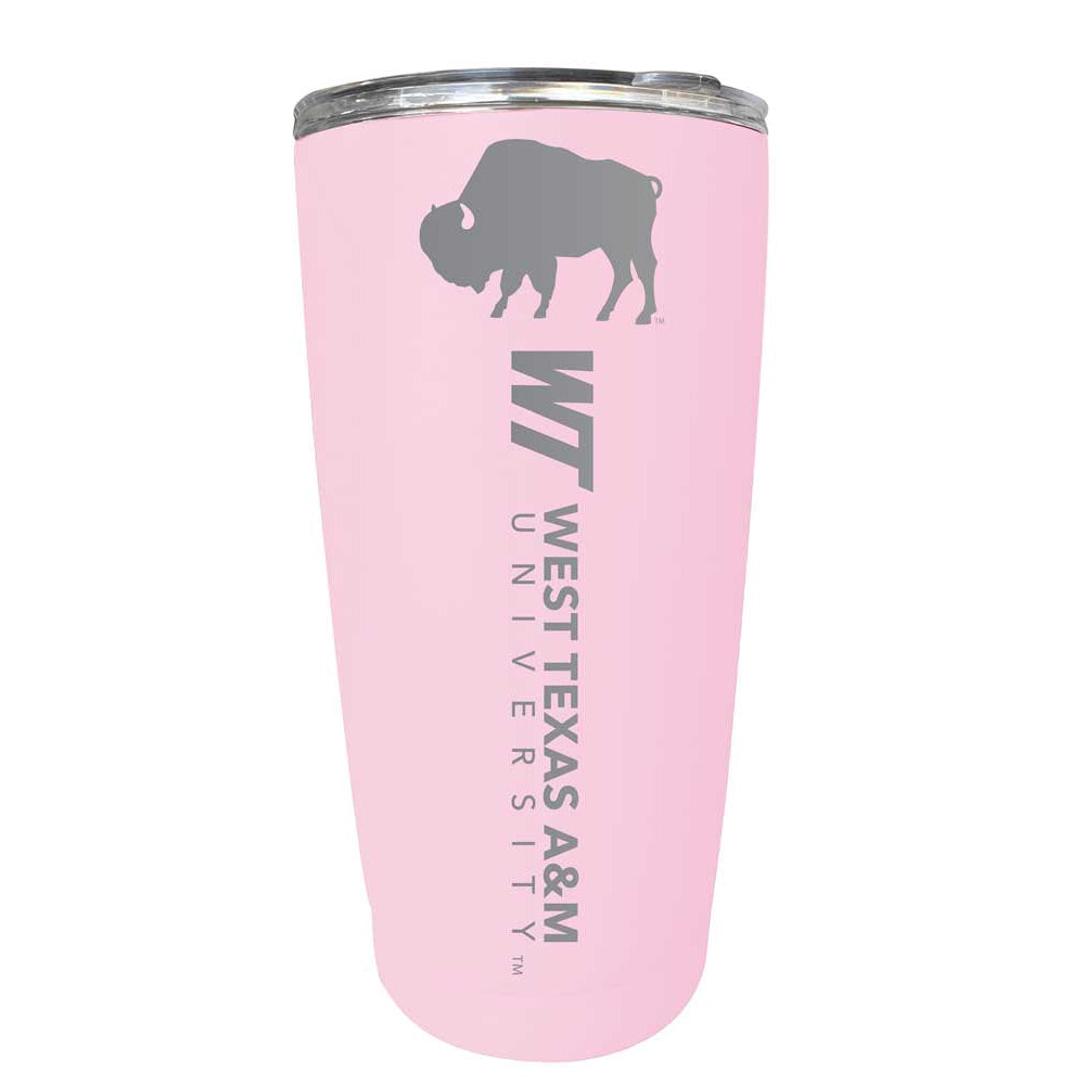 West Texas A&M Buffaloes Etched 16 oz Stainless Steel Tumbler (Gray) Image 2