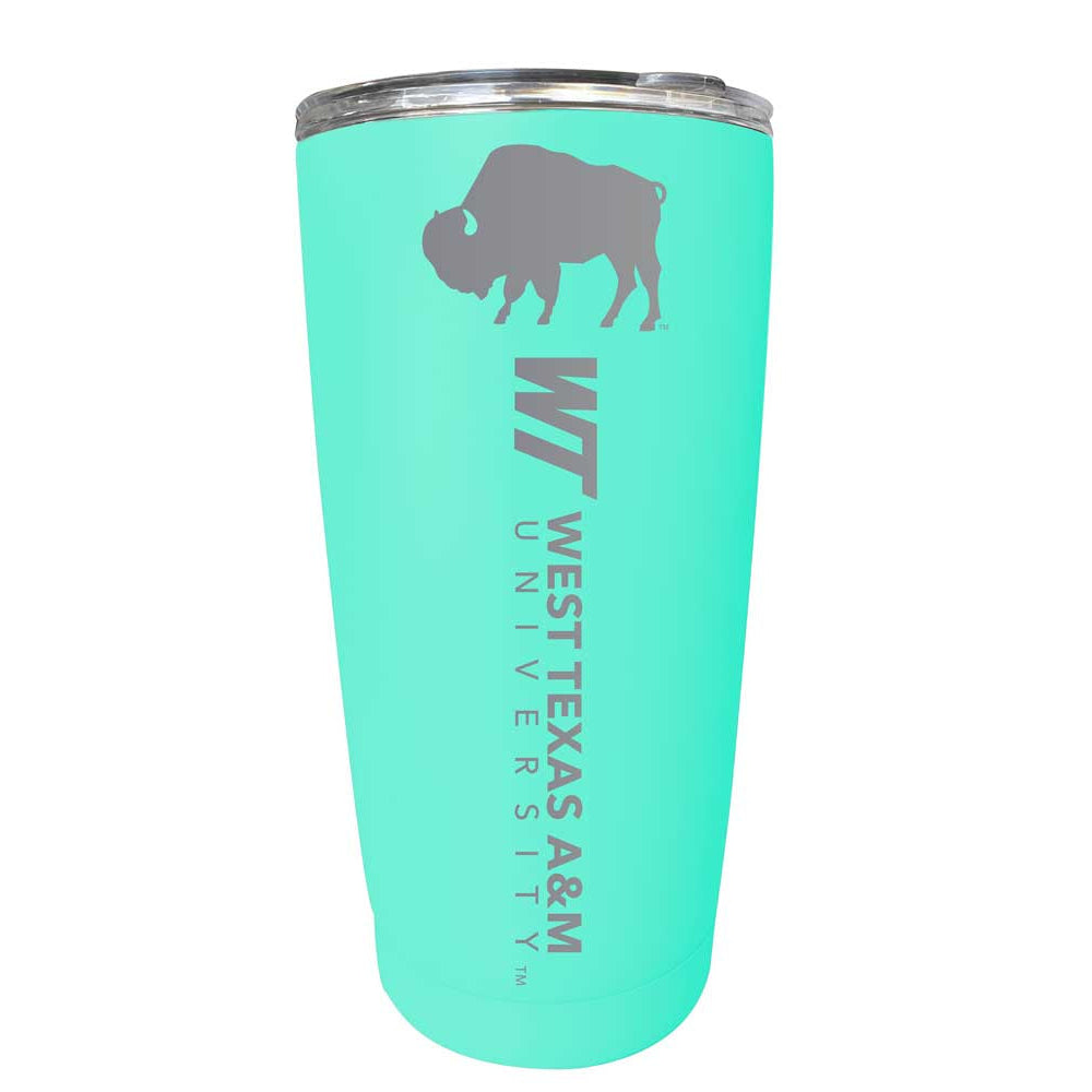 West Texas A&M Buffaloes Etched 16 oz Stainless Steel Tumbler (Choose Your Color) Image 3