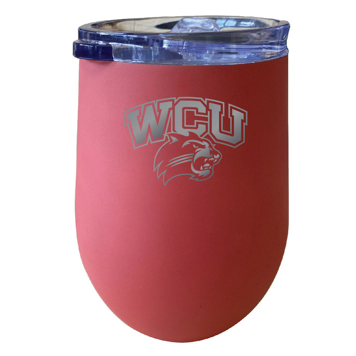 Western Carolina University NCAA Laser-Etched Wine Tumbler - 12oz Stainless Steel Insulated Cup Image 2