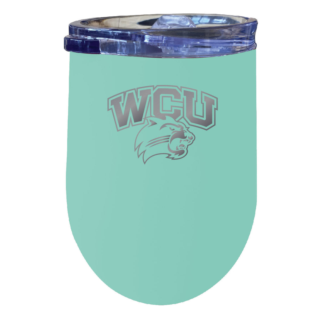 Western Carolina University NCAA Laser-Etched Wine Tumbler - 12oz Stainless Steel Insulated Cup Image 4