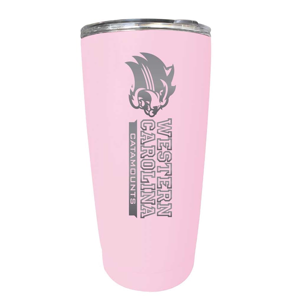 Western Carolina University Etched 16 oz Stainless Steel Tumbler (Gray) Image 1