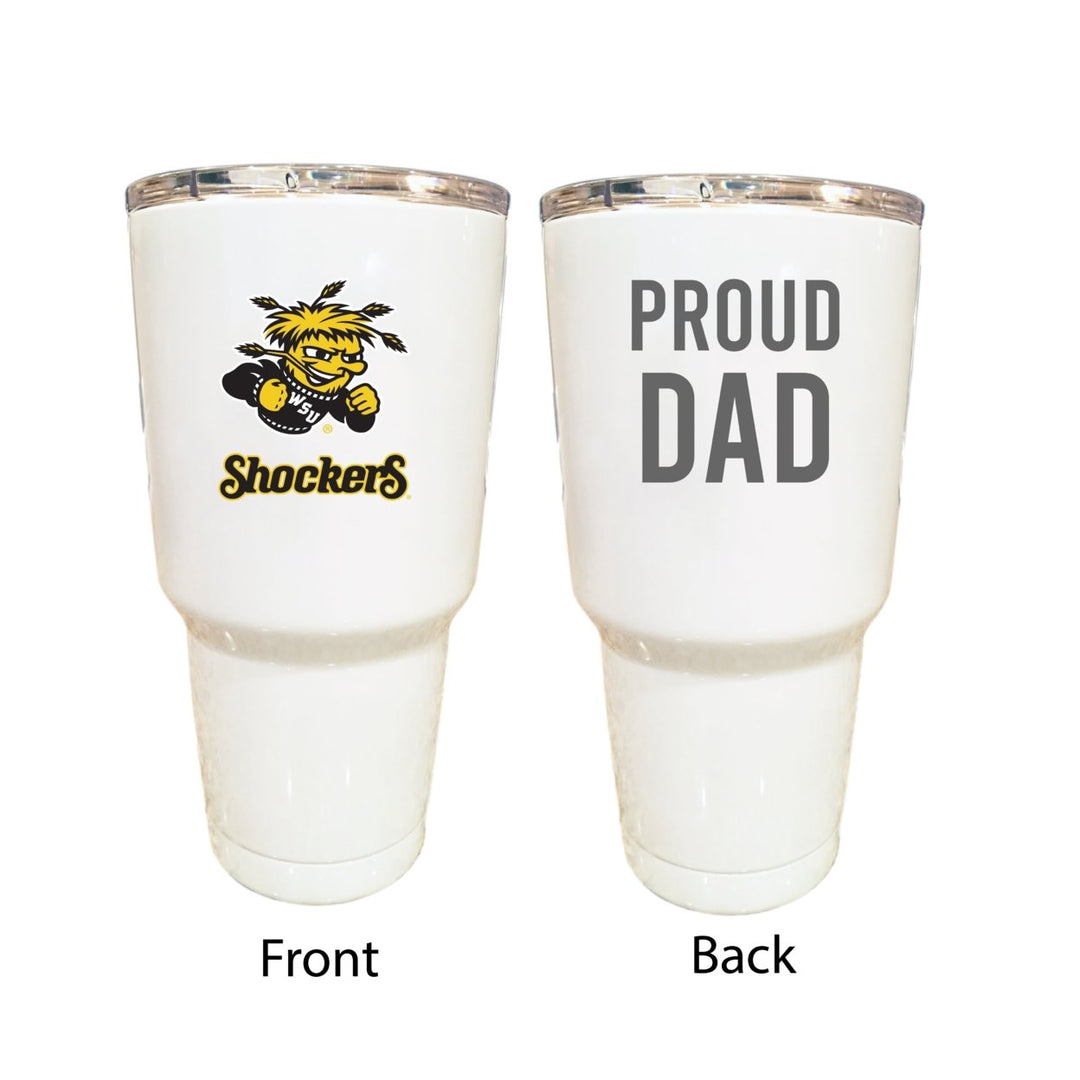 Wichita State Shockers Proud Dad 24 oz Insulated Stainless Steel Tumblers Choose Your Color. Image 2