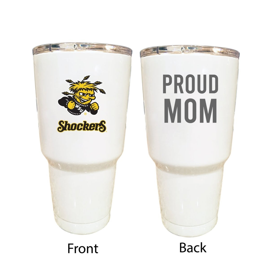 Wichita State Shockers Proud Mom 24 oz Insulated Stainless Steel Tumblers Choose Your Color. Image 1