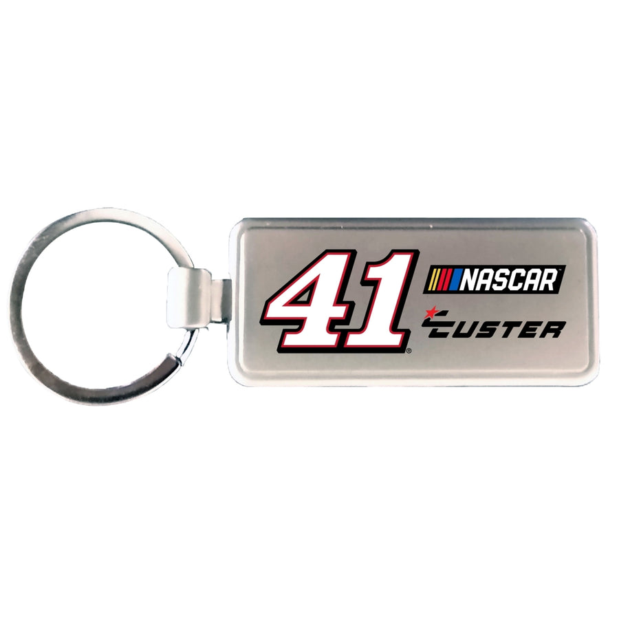 R and R Imports CC Cole Custer 41 NASCAR Metal Keychain Image 1