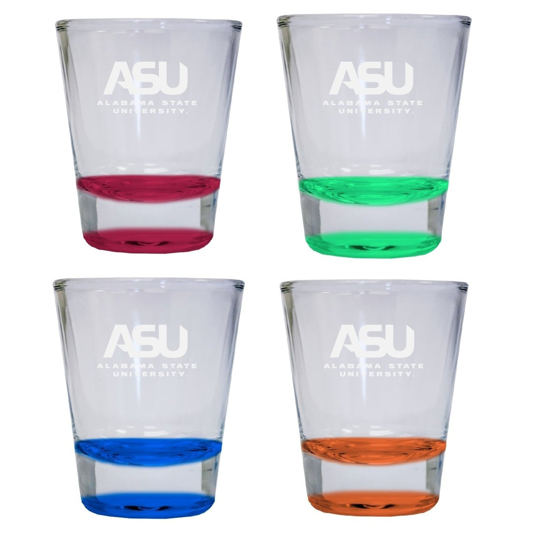 4-Pack Alabama State University Etched Round Shot Glass 2 oz Image 1