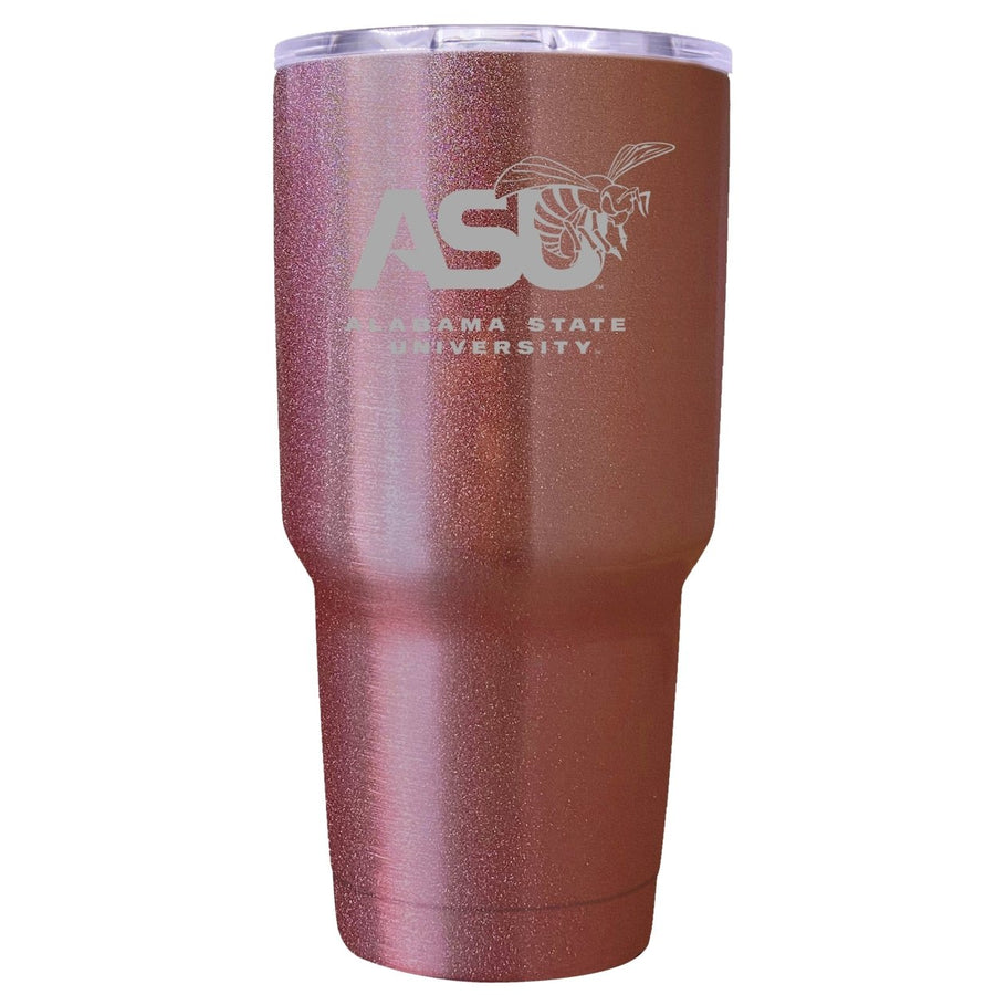 Alabama State University Premium Laser Engraved Tumbler - 24oz Stainless Steel Insulated Mug Rose Gold Image 1