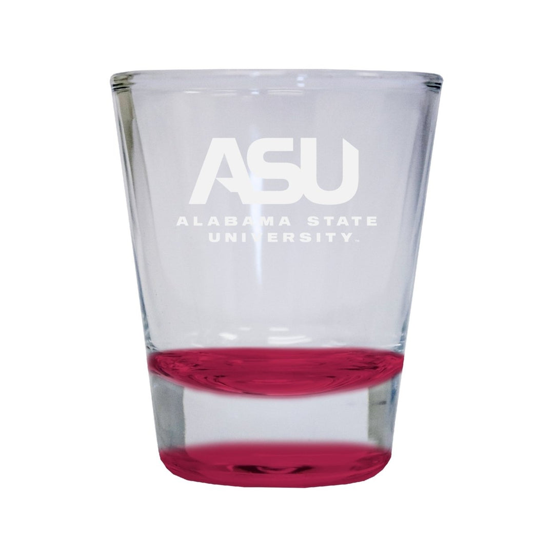 NCAA Alabama State University Collectors 2oz Laser-Engraved Spirit Shot Glass Red Image 1