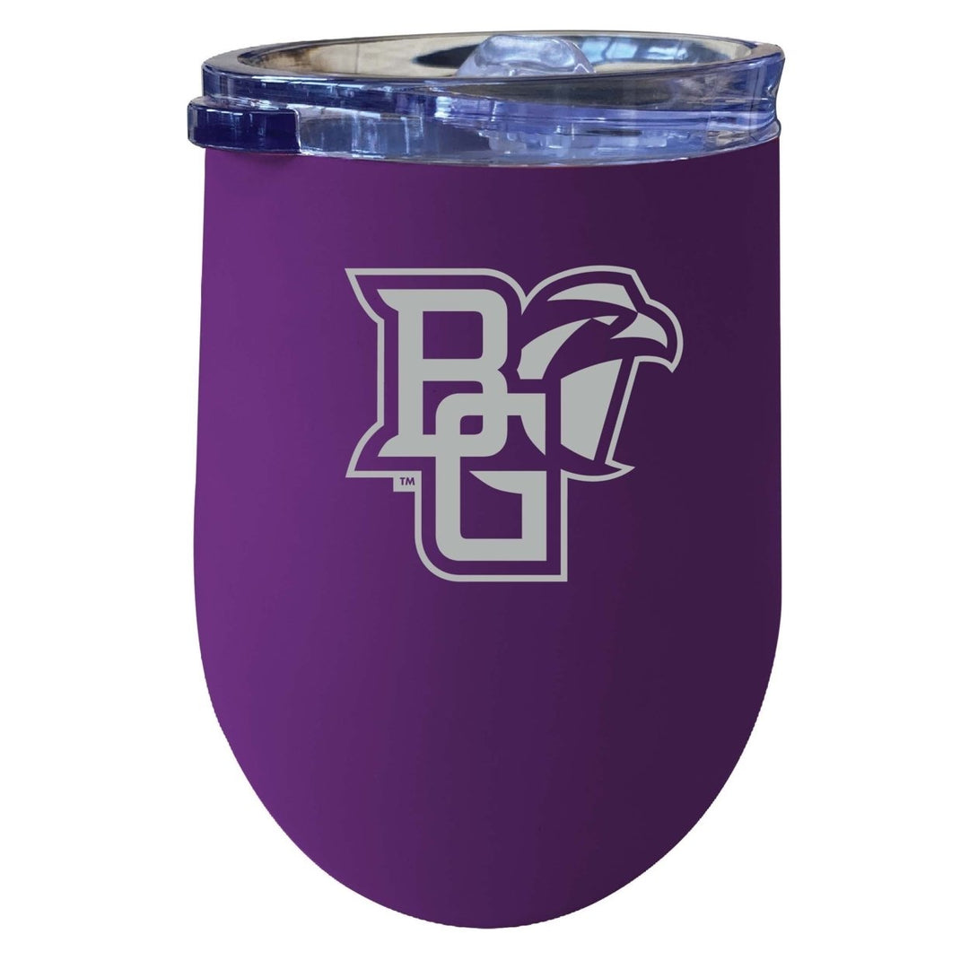 Bowling Green Falcons 12 oz Etched Insulated Wine Stainless Steel Tumbler Purple Image 1