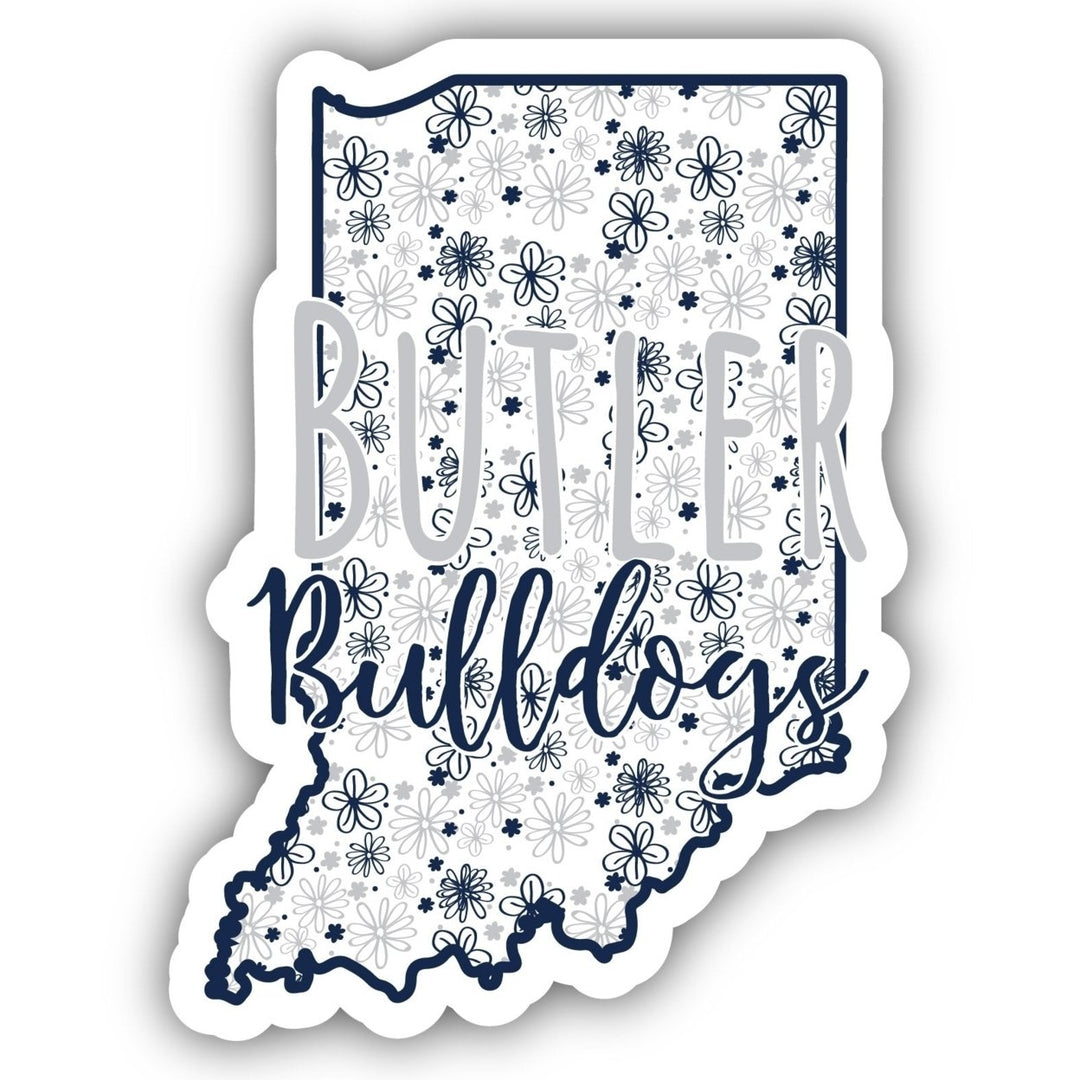 Butler Bulldogs 2-Inch on one of its sides Floral Design NCAA Floral Love Vinyl Sticker - Blossoming School Spirit Decal Image 1