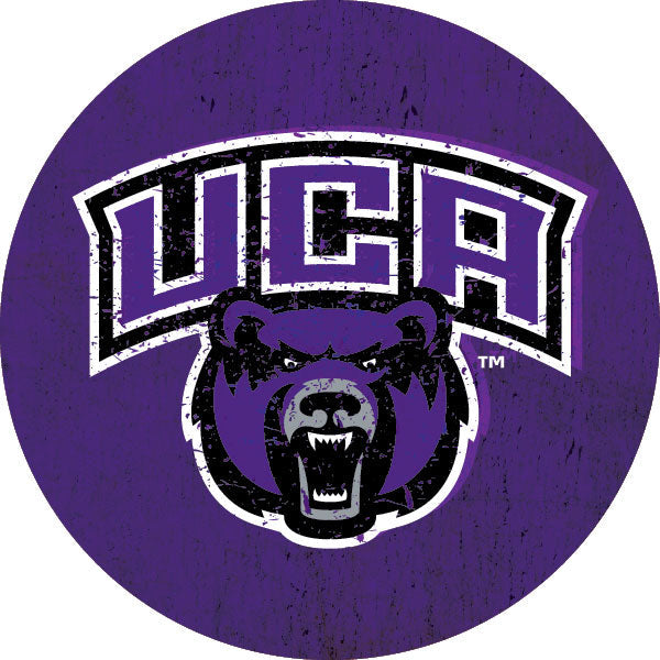 Central Arkansas Bears Distressed Wood Grain 4 Inch Round Magnet Image 1