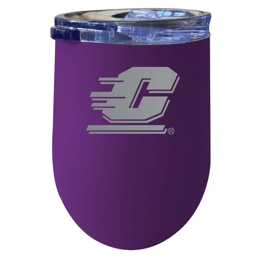 Central Michigan University 12 oz Etched Insulated Wine Stainless Steel Tumbler Purple Image 1