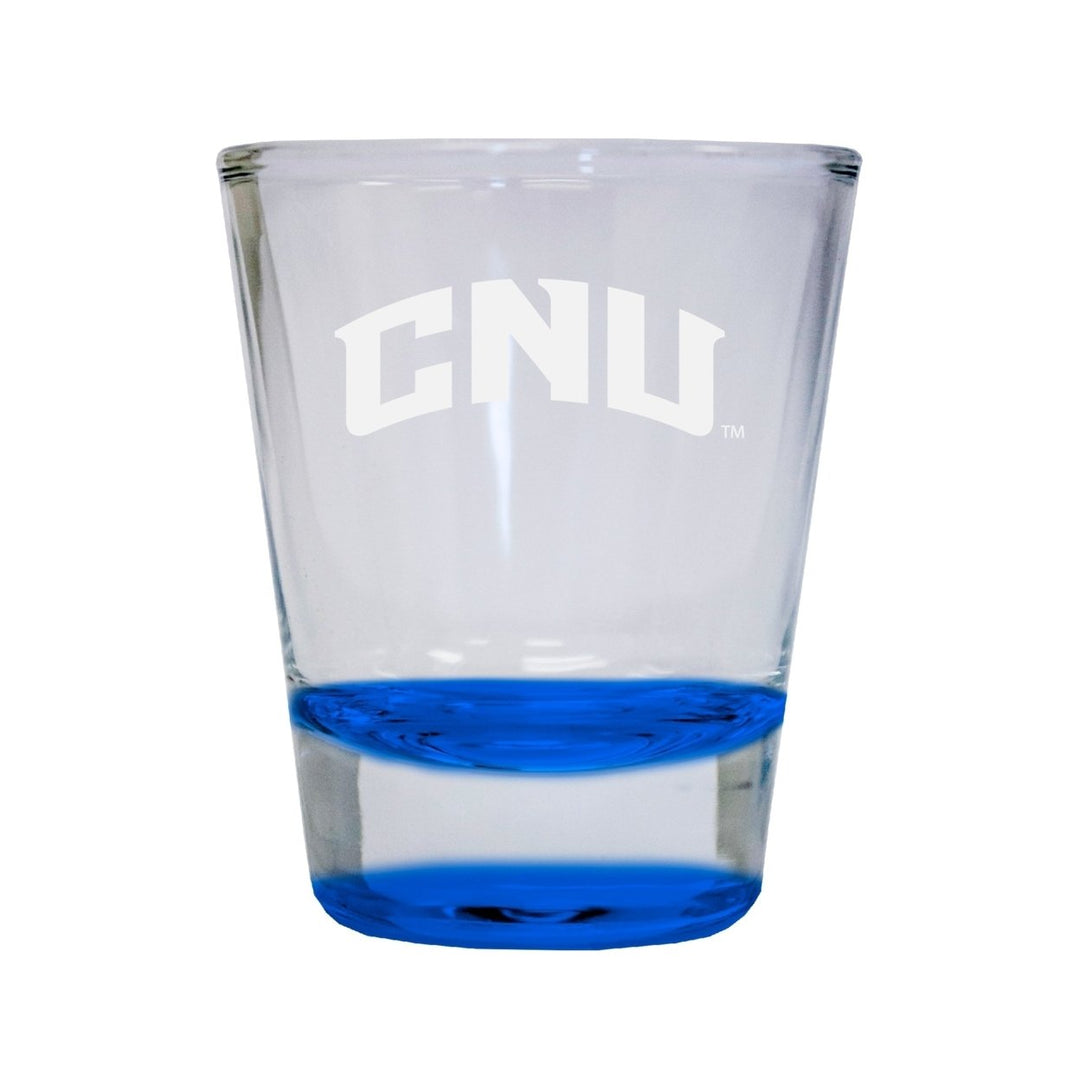 NCAA Christopher Newport Captains Collectors 2oz Laser-Engraved Spirit Shot Glass Blue Image 1