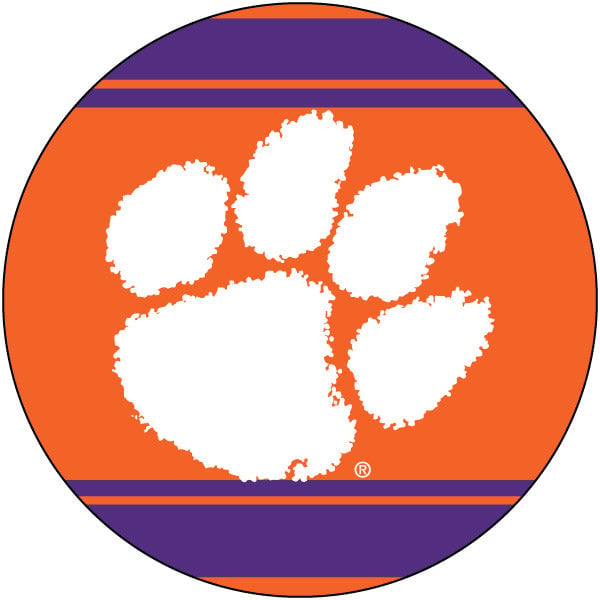 Clemson Tigers Polka Dot 4-Inch Round Shape NCAA High-Definition Magnet - Versatile Metallic Surface Adornment Image 1