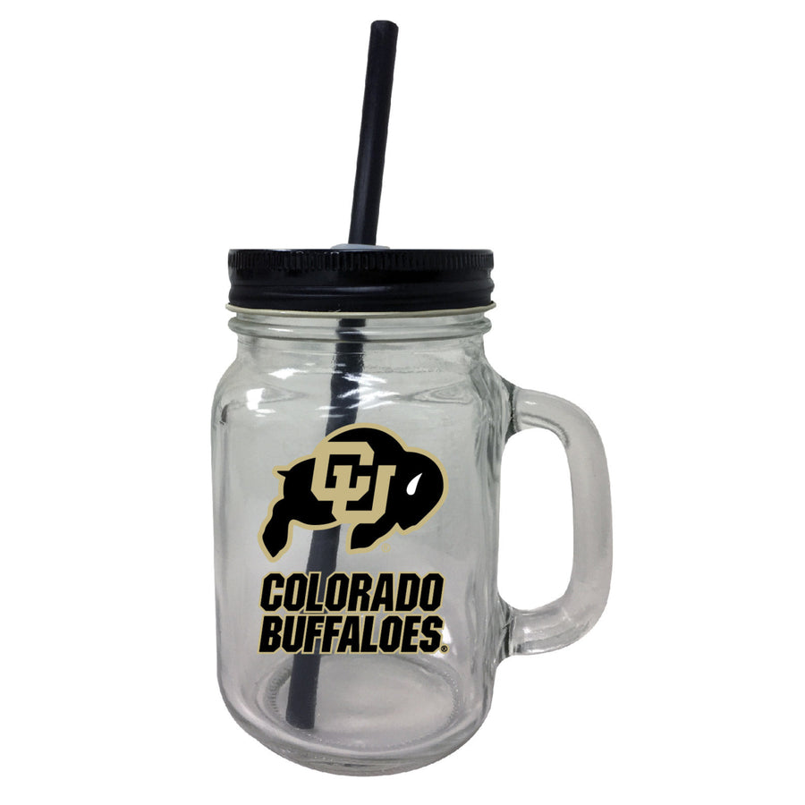 Colorado Buffaloes 16 oz Mason Jar Glass 2 Pack Image 1