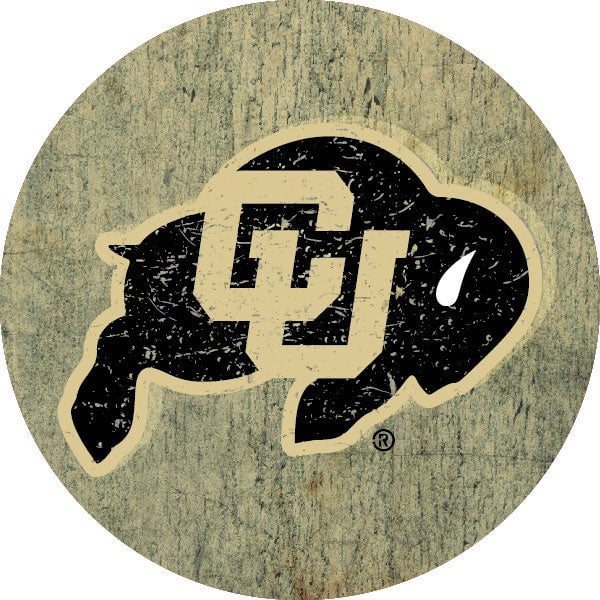 Colorado Buffaloes Distressed Wood Grain Design 4-Inch Round Shape NCAA High-Definition Magnet - Versatile Metallic Image 1