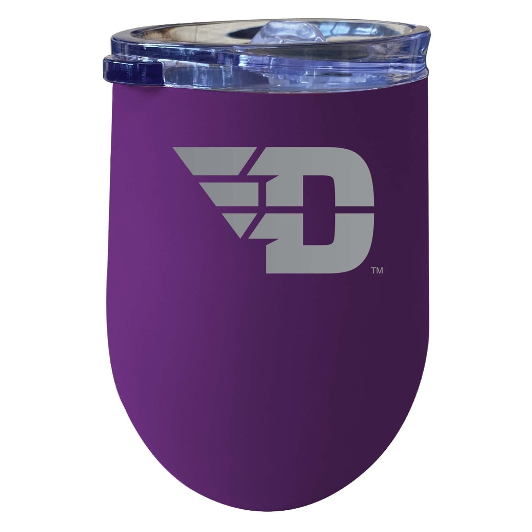 Dayton Flyers 12 oz Etched Insulated Wine Stainless Steel Tumbler Purple Image 1