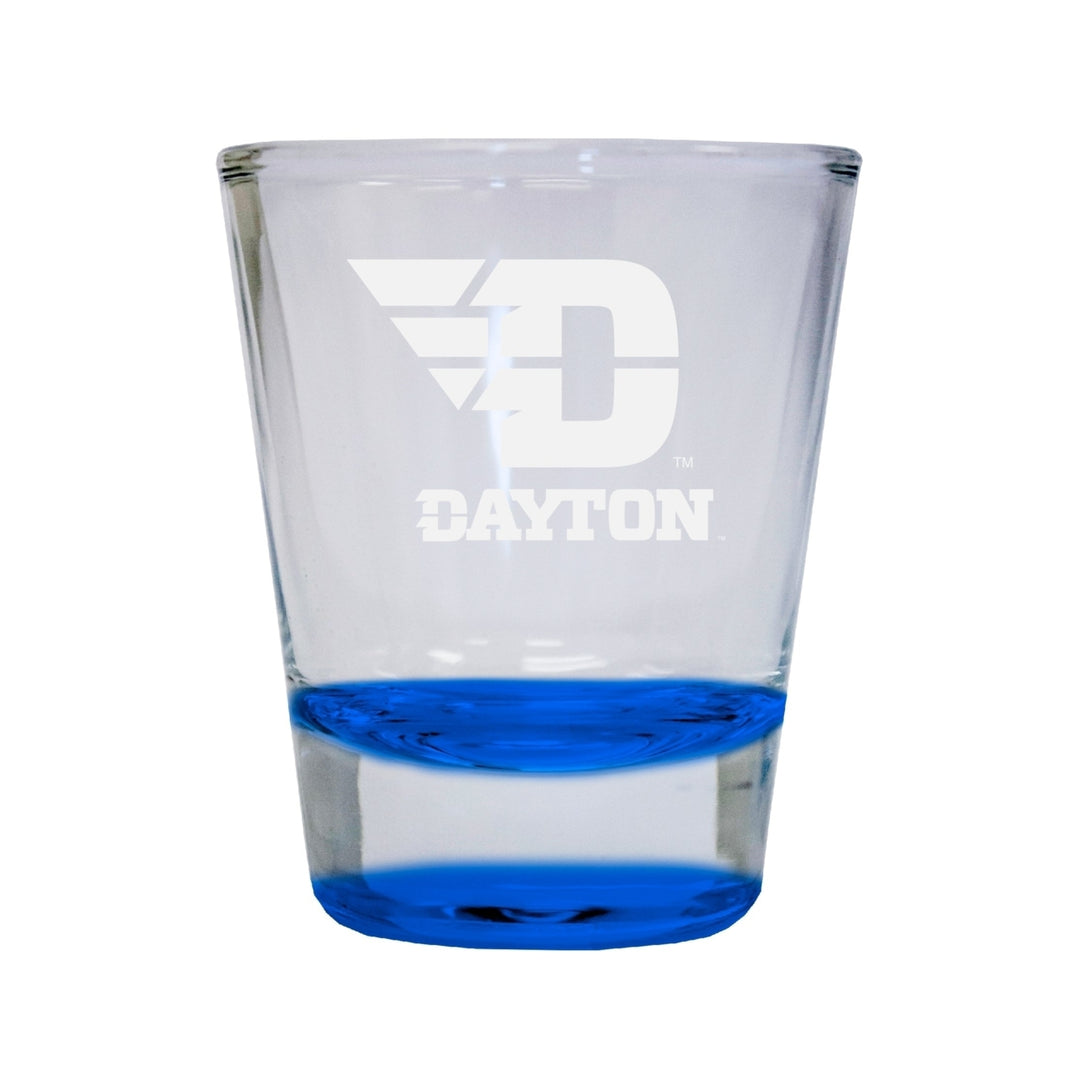 NCAA Dayton Flyers Collectors 2oz Laser-Engraved Spirit Shot Glass Blue Image 1