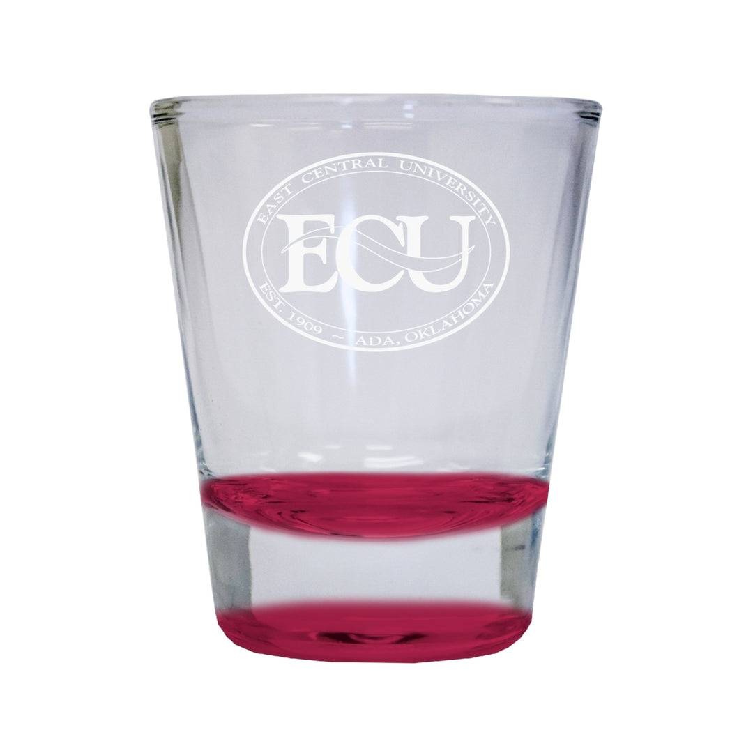 NCAA East Central University Tigers Collectors 2oz Laser-Engraved Spirit Shot Glass Red Image 1