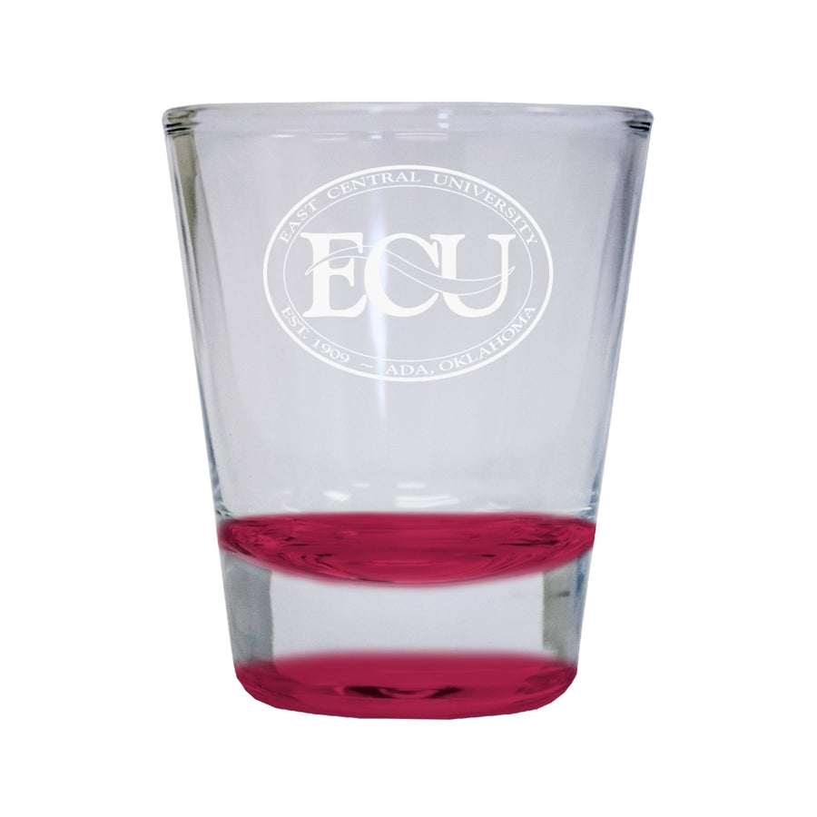 NCAA East Central University Tigers Collectors 2oz Laser-Engraved Spirit Shot Glass Red Image 1