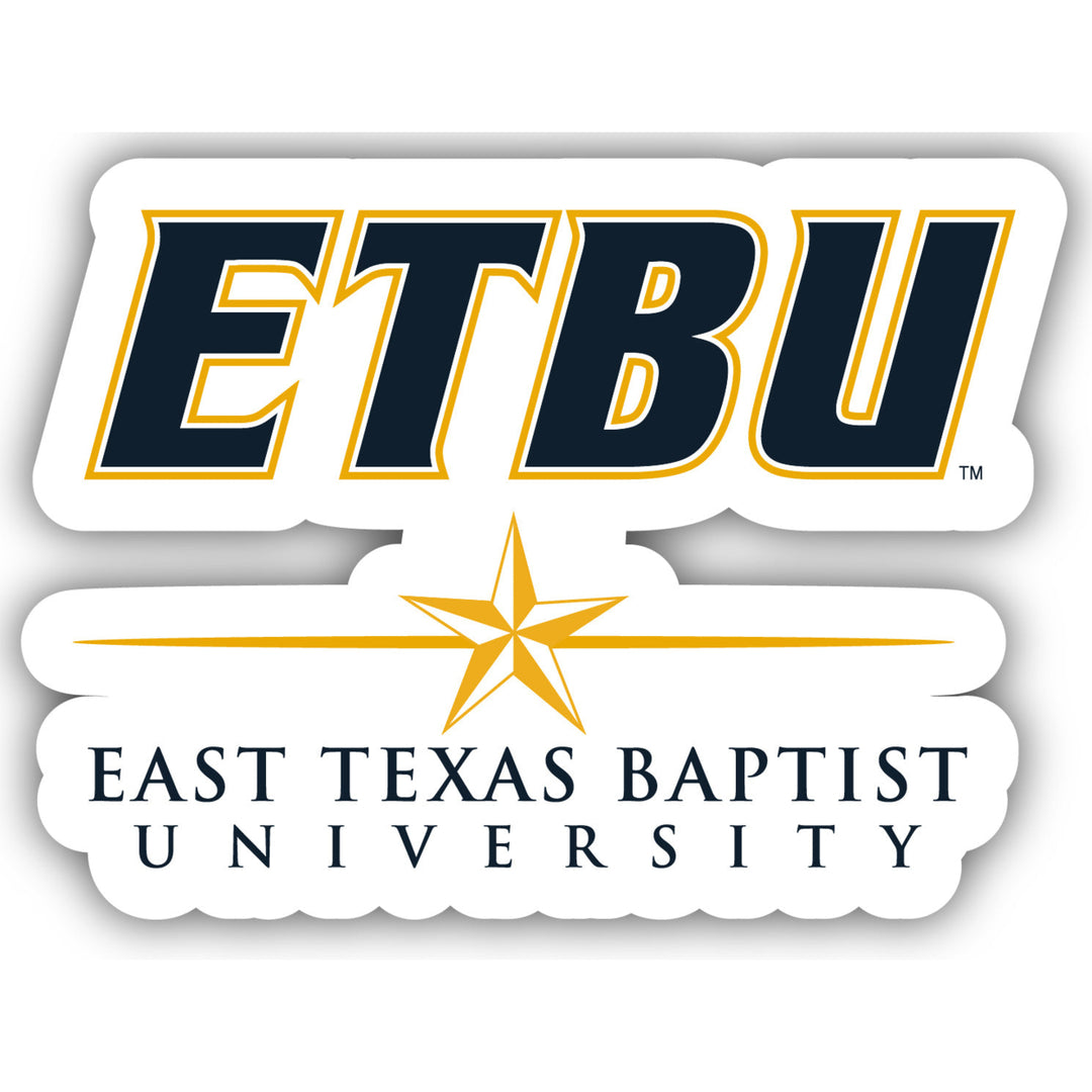 East Texas Baptist University 12-Inch on one of its sides NCAA Durable School Spirit Vinyl Decal Sticker Image 1