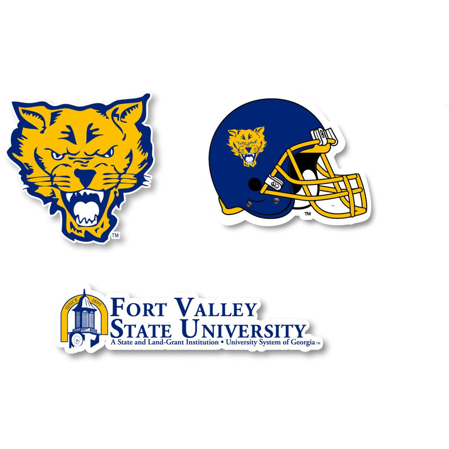 Fort Valley State University 3 Pack 4-Inch Each NCAA Durable School Spirit Vinyl Decal Sticker Image 1