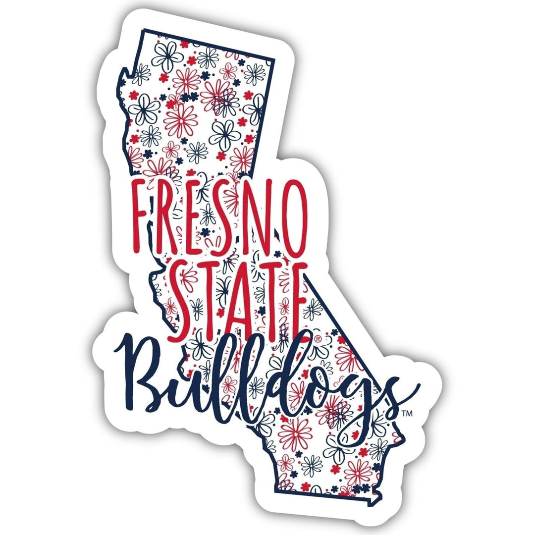 Fresno State Bulldogs 2-Inch on one of its sides Floral Design NCAA Floral Love Vinyl Sticker - Blossoming School Spirit Image 1