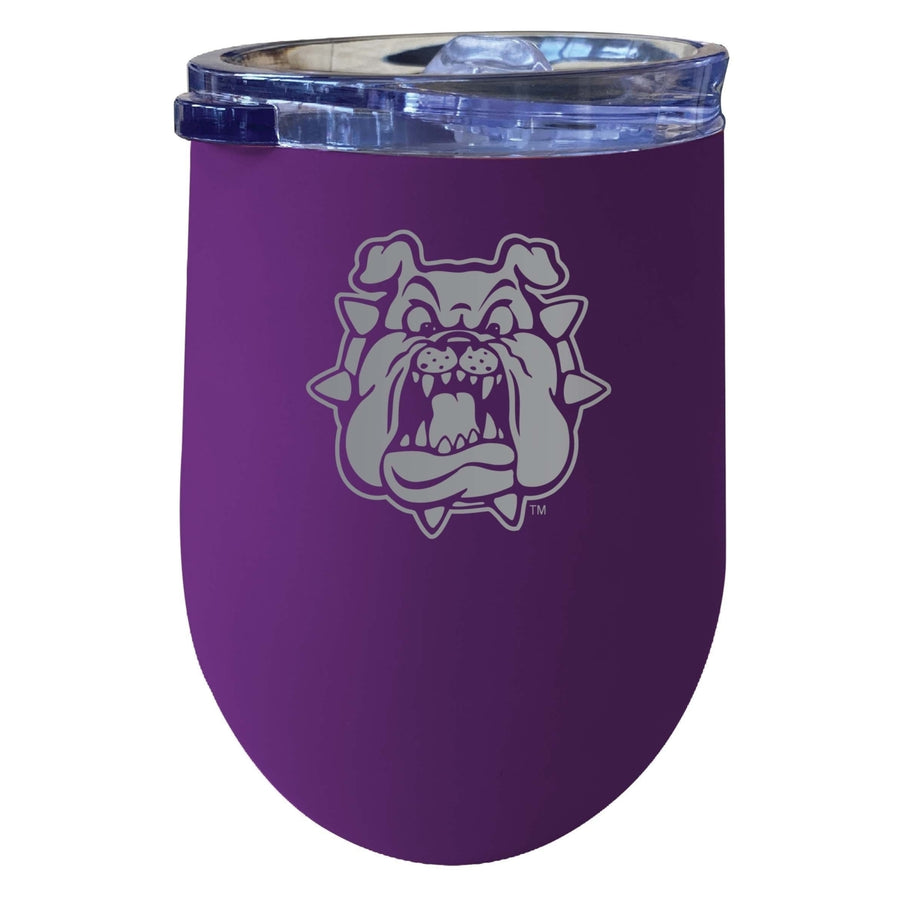 Fresno State Bulldogs 12 oz Etched Insulated Wine Stainless Steel Tumbler Purple Image 1