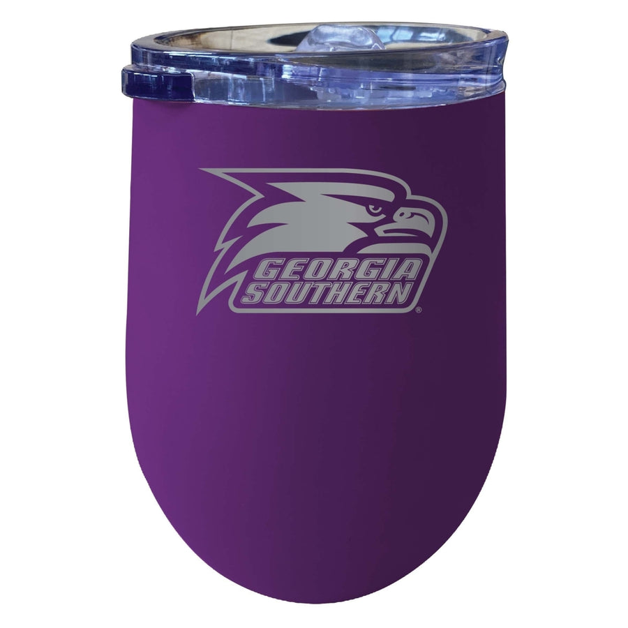 Georgia Southern Eagles 12 oz Etched Insulated Wine Stainless Steel Tumbler Purple Image 1