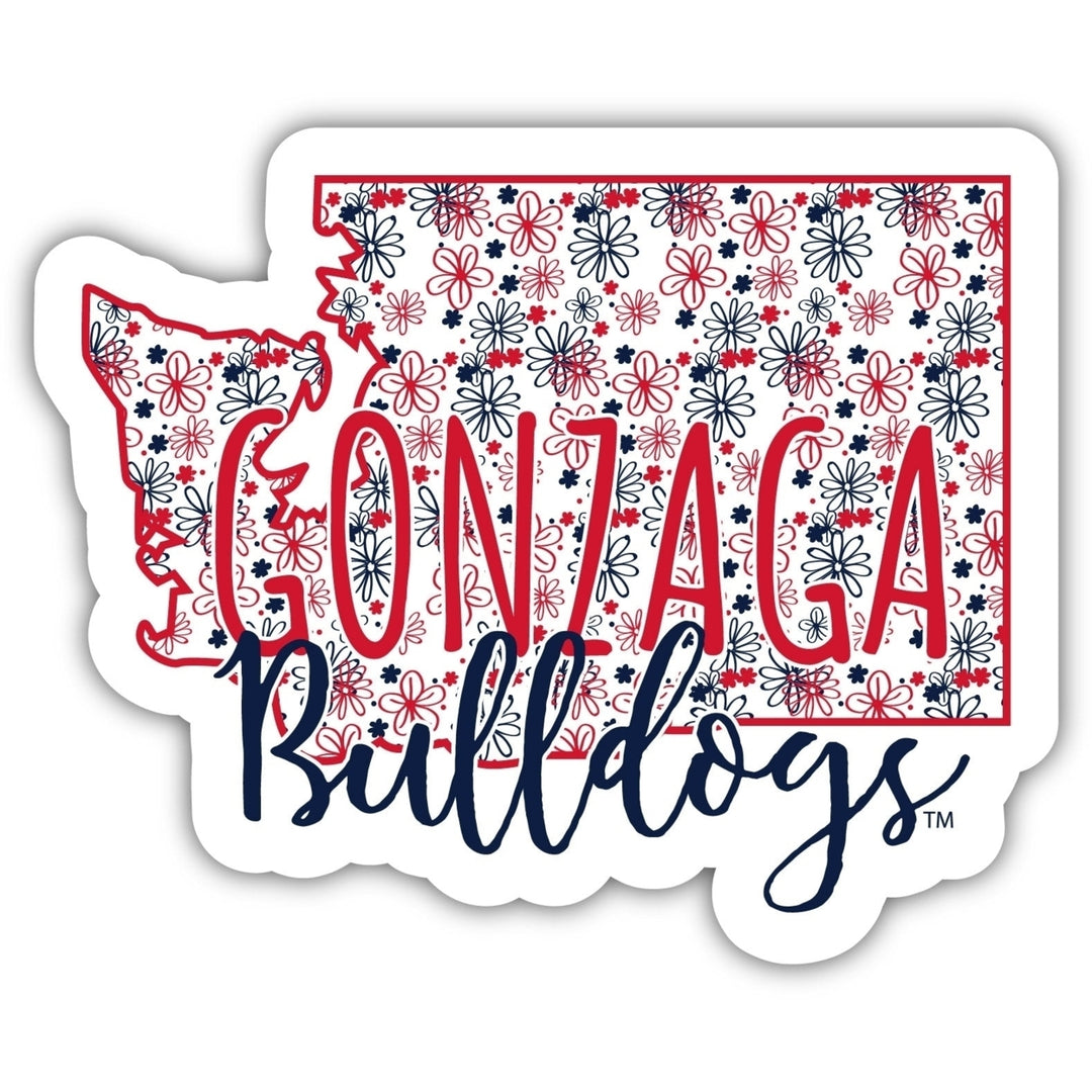 Gonzaga Bulldogs 2-Inch on one of its sides Floral Design NCAA Floral Love Vinyl Sticker - Blossoming School Spirit Image 1