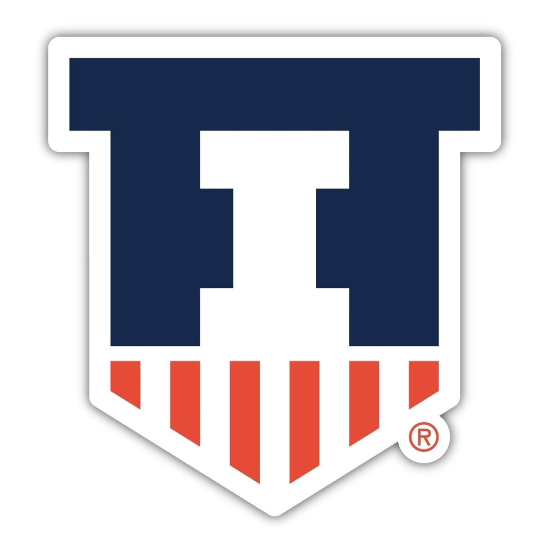 Illinois Fighting Illini 12-Inch on one of its sides NCAA Durable School Spirit Vinyl Decal Sticker Image 1