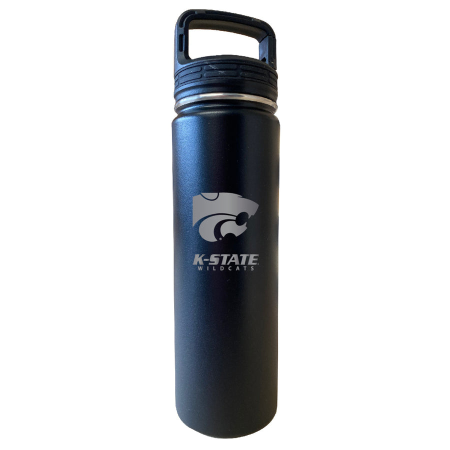 Kansas State Wildcats 32 oz Engraved Insulated Double Wall Stainless Steel Water Bottle Tumbler (Black) Image 1