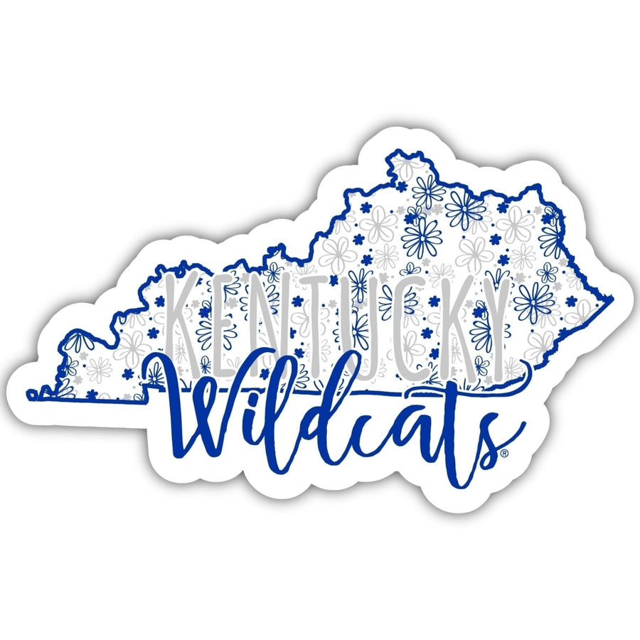 Kentucky Wildcats 2-Inch on one of its sides Floral Design NCAA Floral Love Vinyl Sticker - Blossoming School Spirit Image 1