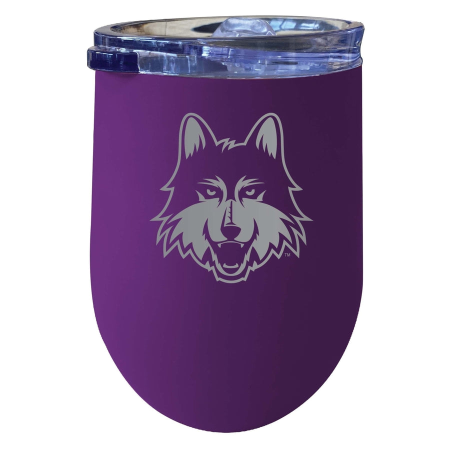 Loyola University Ramblers 12 oz Etched Insulated Wine Stainless Steel Tumbler Purple Image 1