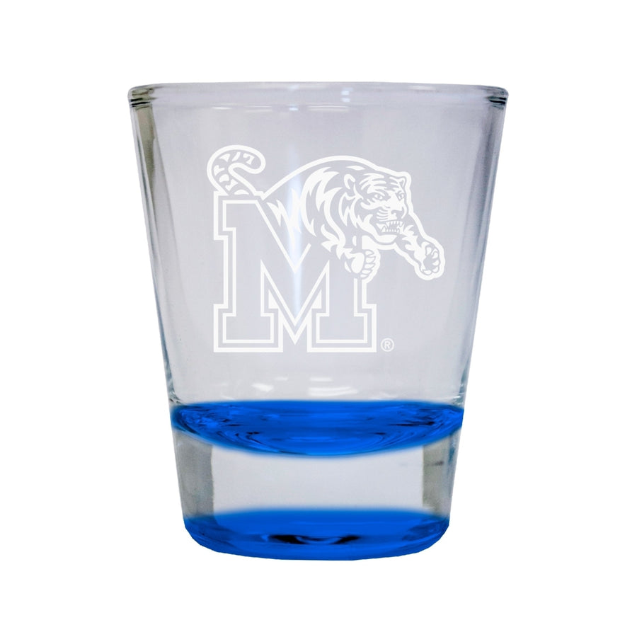 NCAA Memphis Tigers Collectors 2oz Laser-Engraved Spirit Shot Glass Blue Image 1