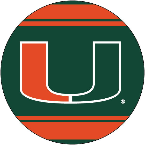 Miami Hurricanes Collegiate 4 Inch Round Trendy Polka Dot Magnet Image 1