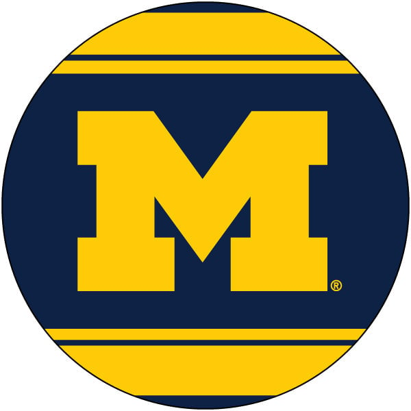 Michigan Wolverines Polka Dot 4-Inch Round Shape NCAA High-Definition Magnet - Versatile Metallic Surface Adornment Image 1